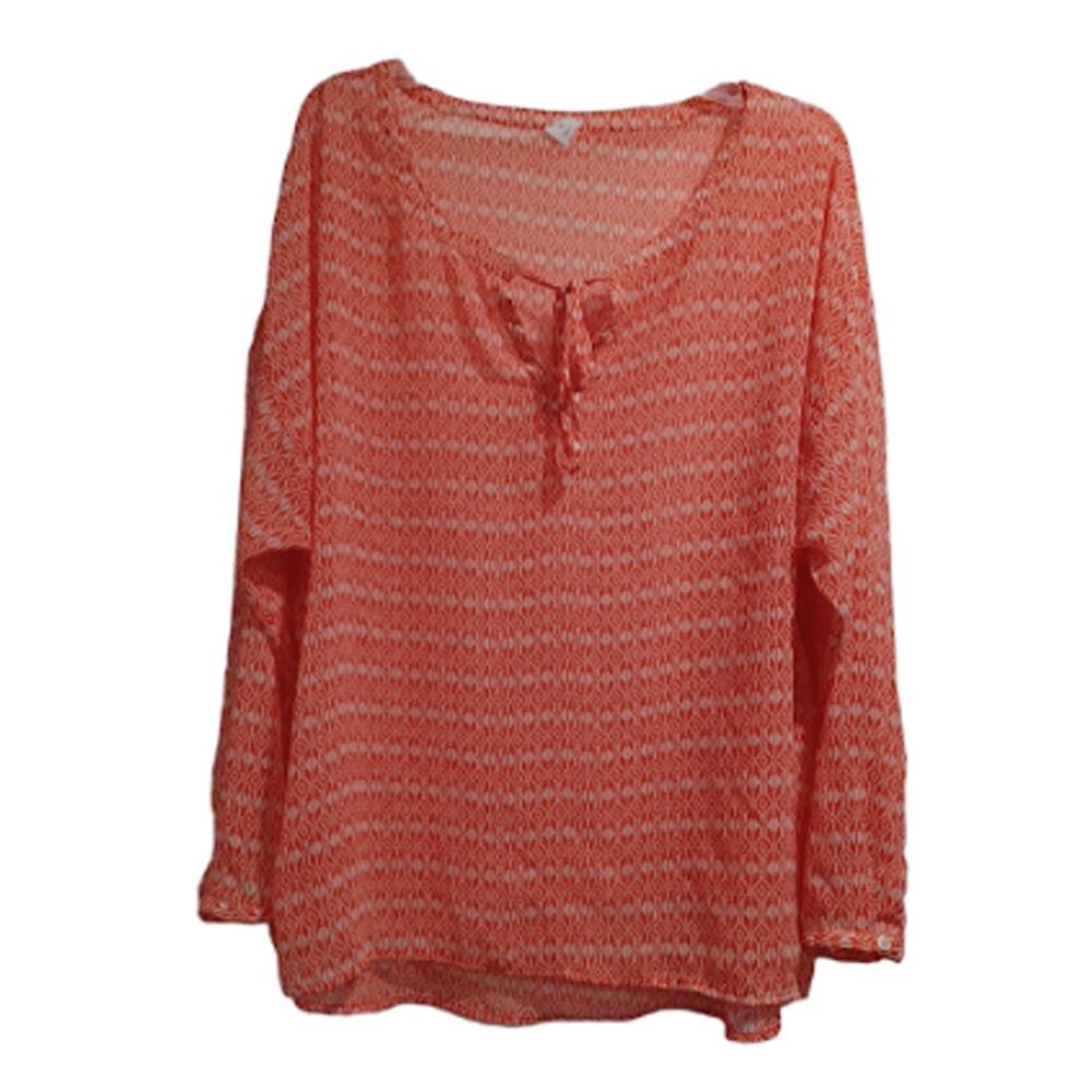 Sheer Old Navy Long Sleeved, Oversized Blouse Size XL